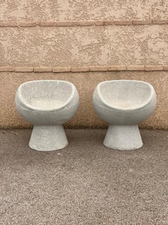 Willy Guhl,  desipair of Concrete Ball Armchairs, circa 1970s