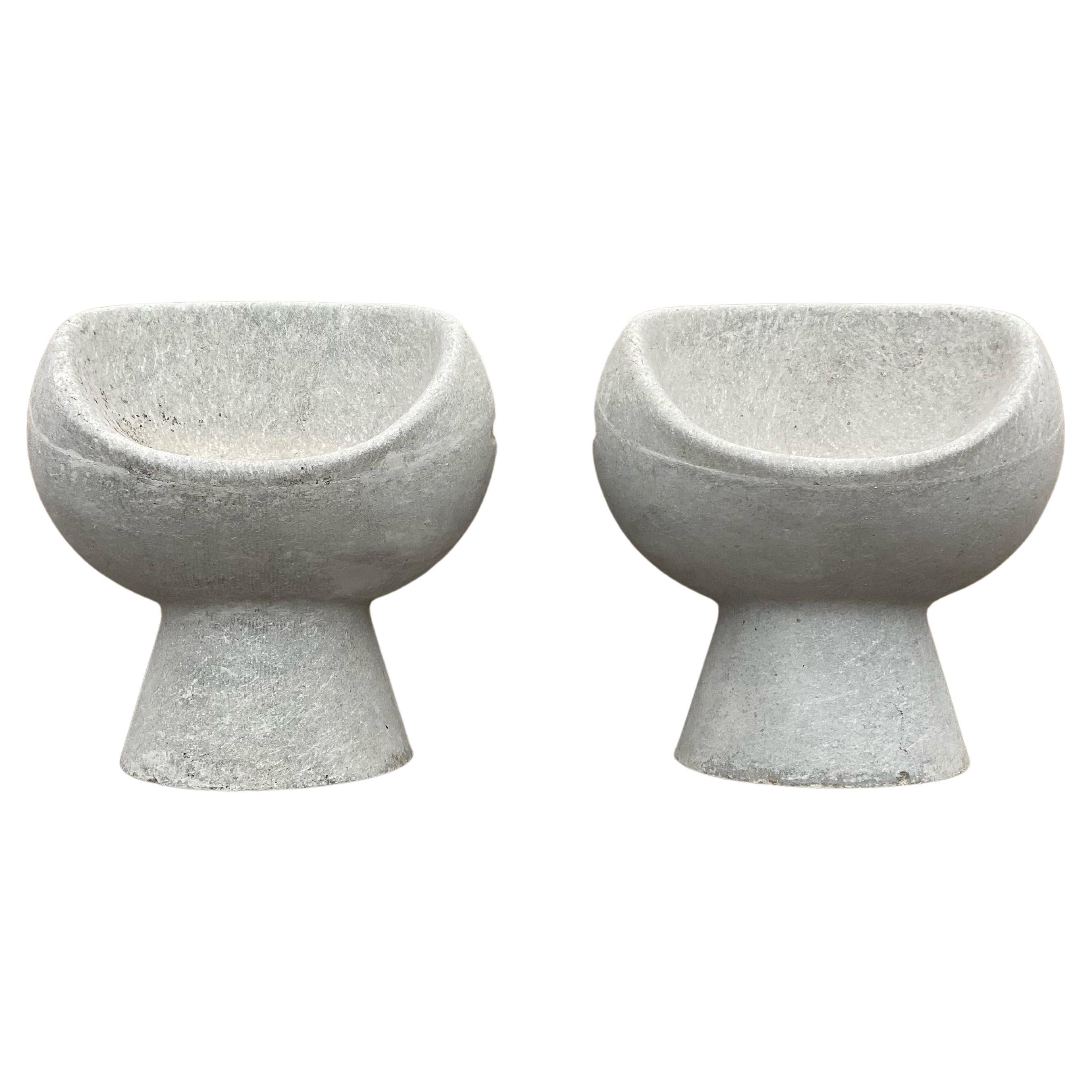 Pair of Concrete Ball Armchairs, Design by Willy Guhl, 1960s