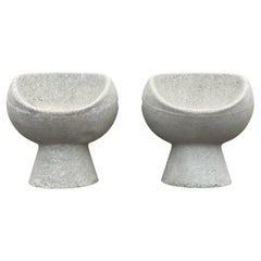 Pair of Concrete Ball Armchairs, Design by Willy Guhl, 1960s
