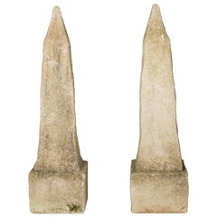 Pair of Concrete Garden Obelisks