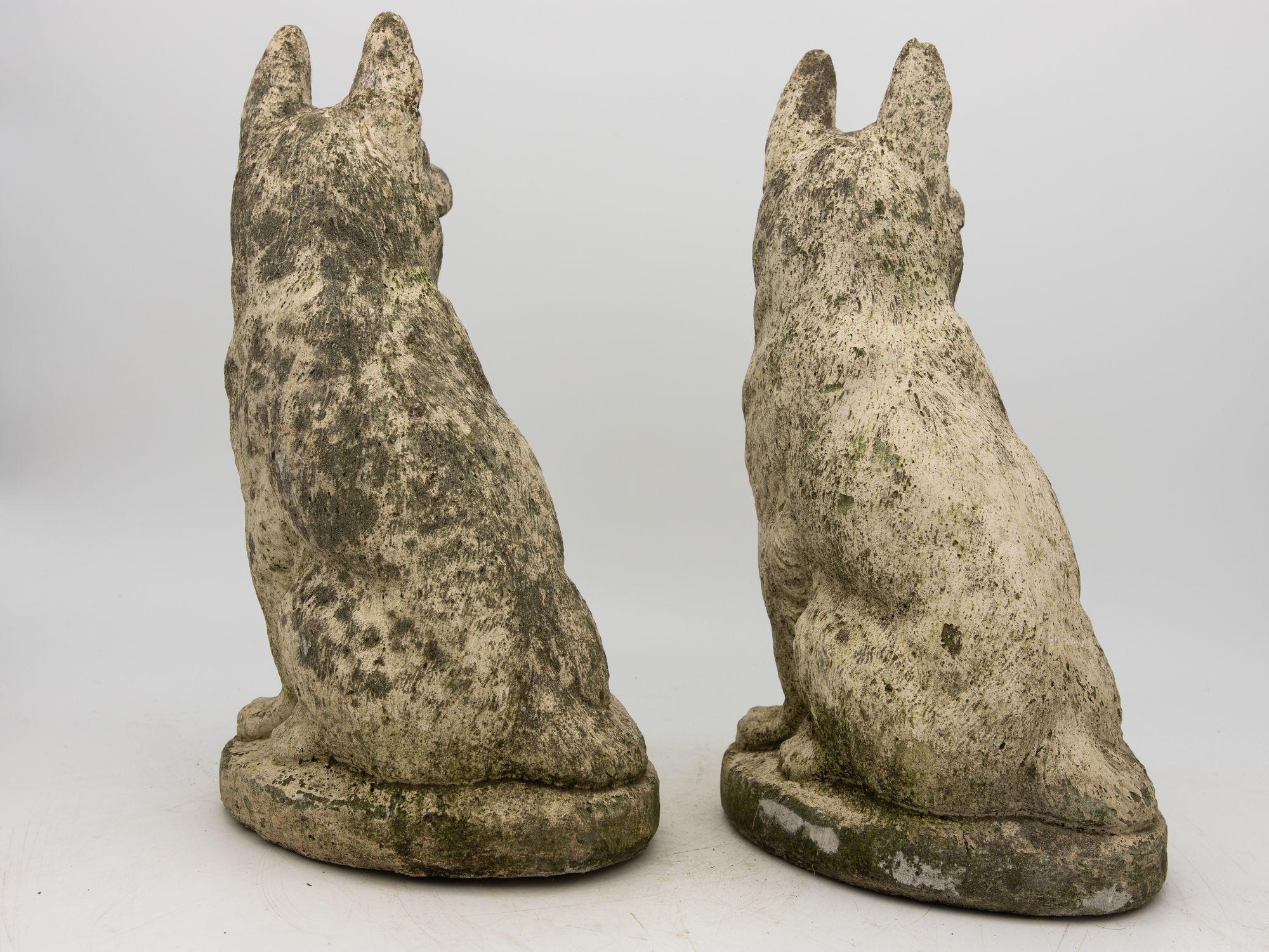 Mid-20th Century Pair of Concrete Shepherd Dogs, English mid 20th Century For Sale