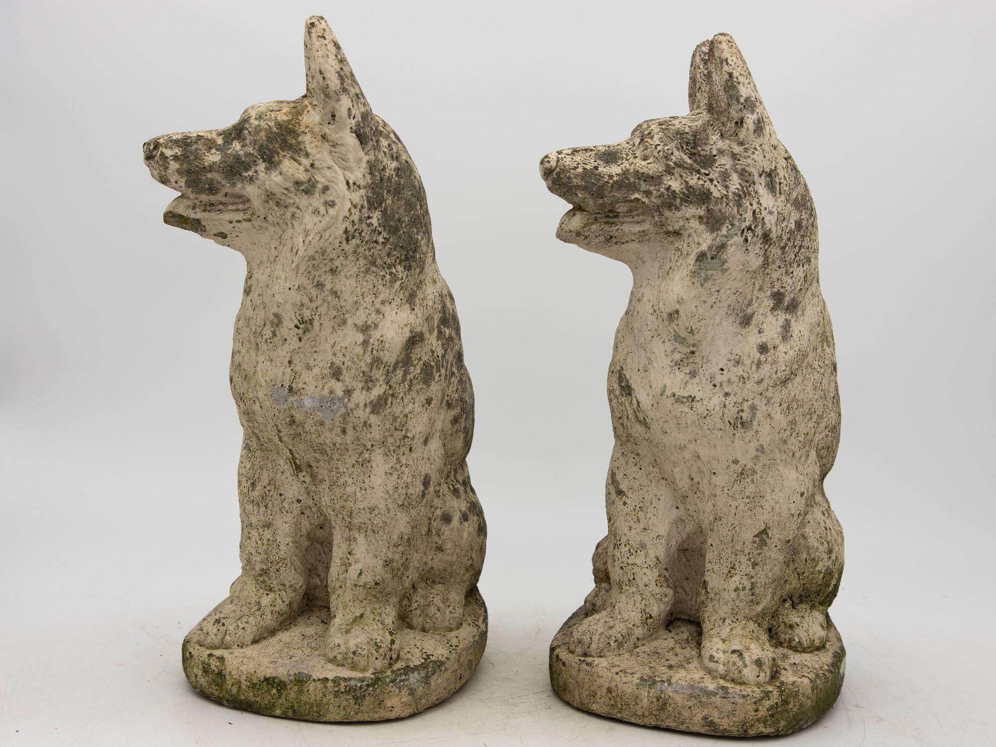 Pair of Concrete Shepherd Dogs, English mid 20th Century For Sale 1