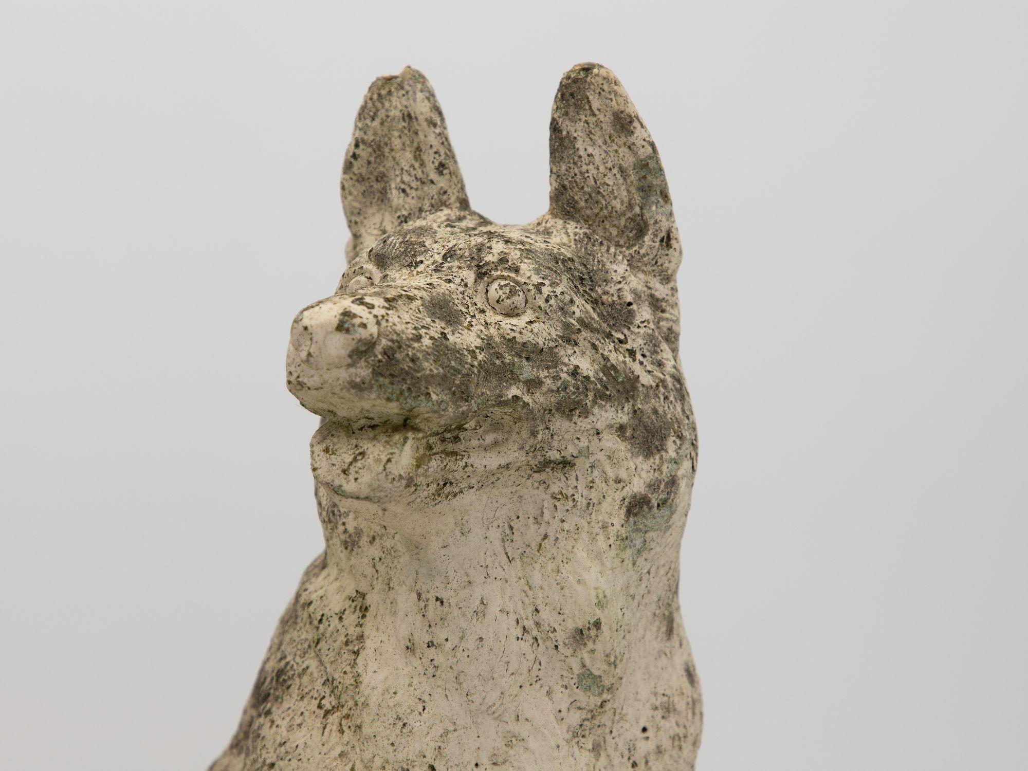 Pair of Concrete Shepherd Dogs, English mid 20th Century For Sale 3