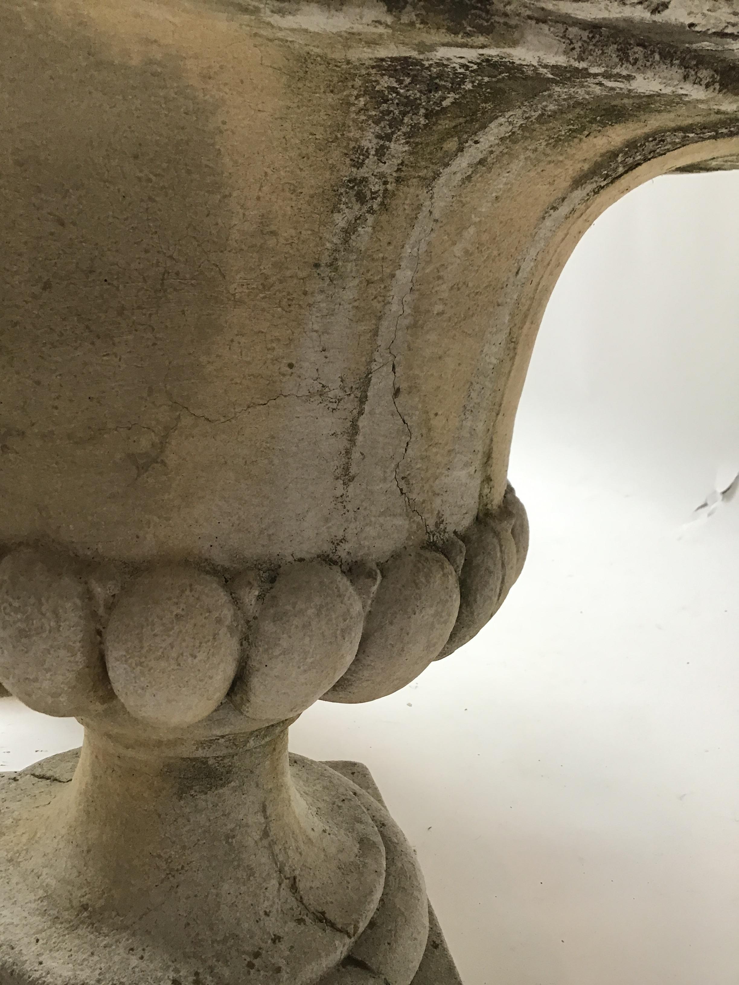 Pair of Concrete Urns by Campania For Sale 1