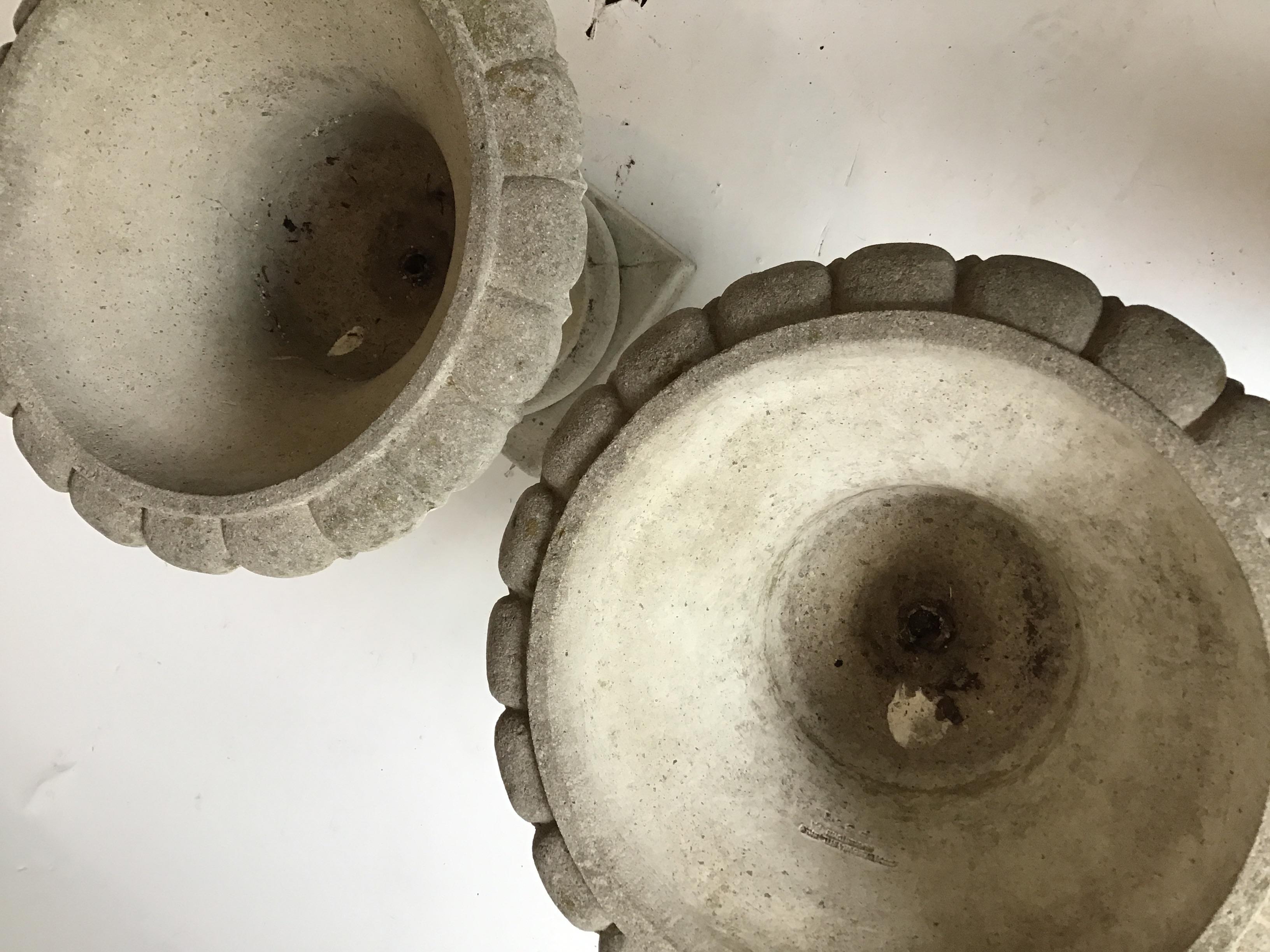 Pair of Concrete Urns by Campania For Sale 3