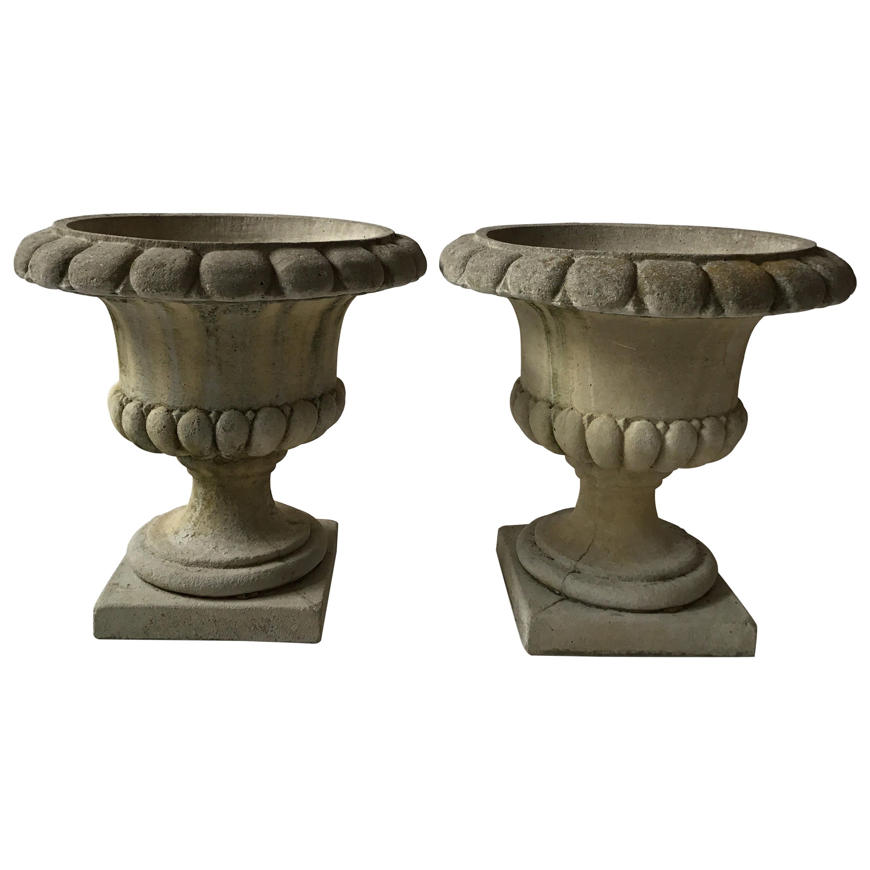 Pair of Concrete Urns by Campania For Sale