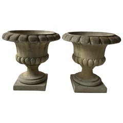 Vintage Pair of Concrete Urns by Campania