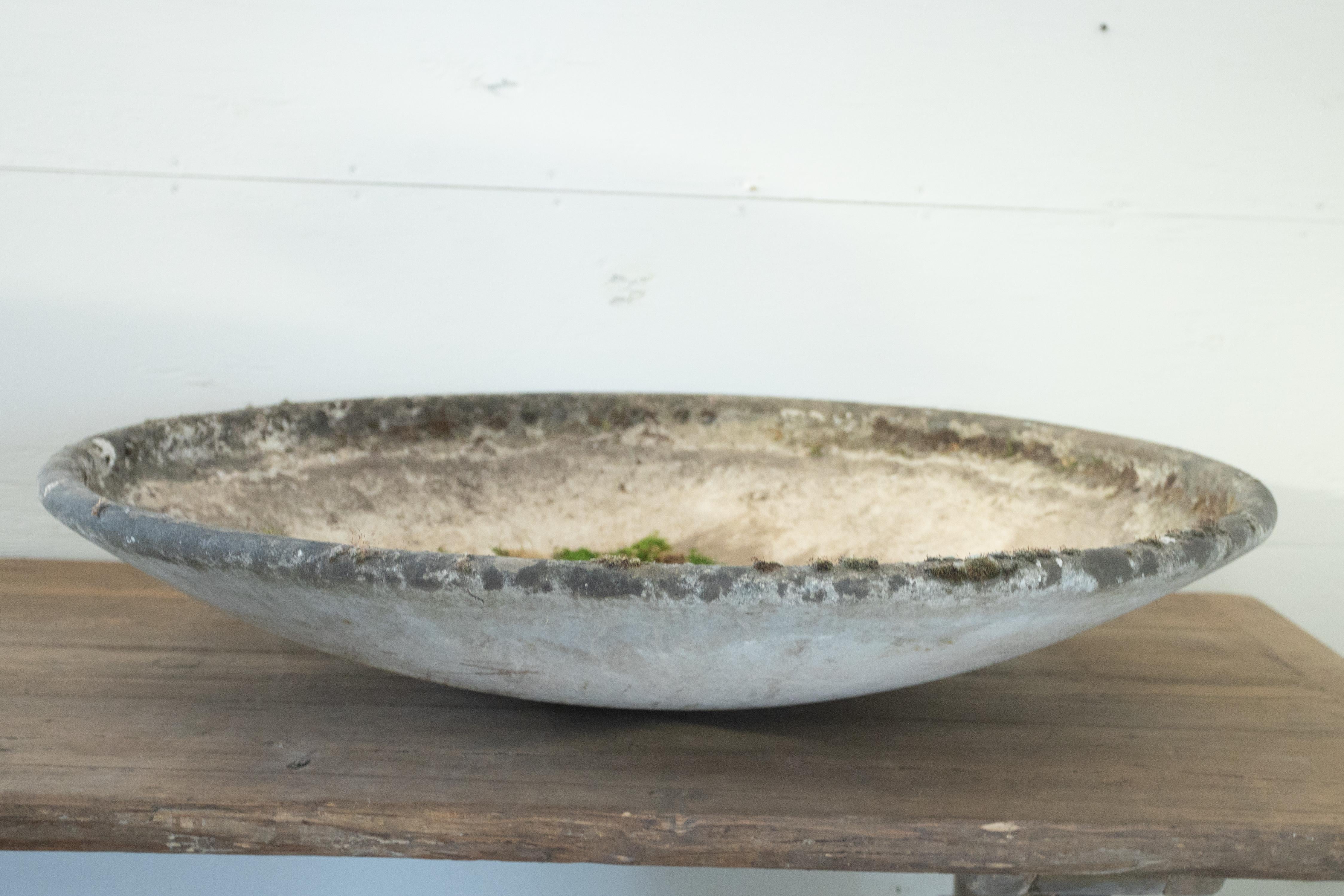 20th Century Pair of Concrete Willy Guhl Saucer Planters