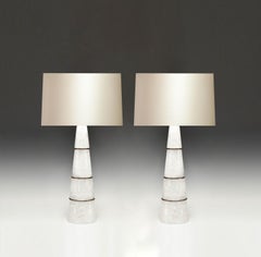 Pair of Cone Form Rock Crystal Quartz Lamps by Phoenix