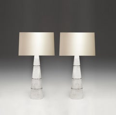 Pair of Cone Form Rock Crystal Quartz Lamps by Phoenix