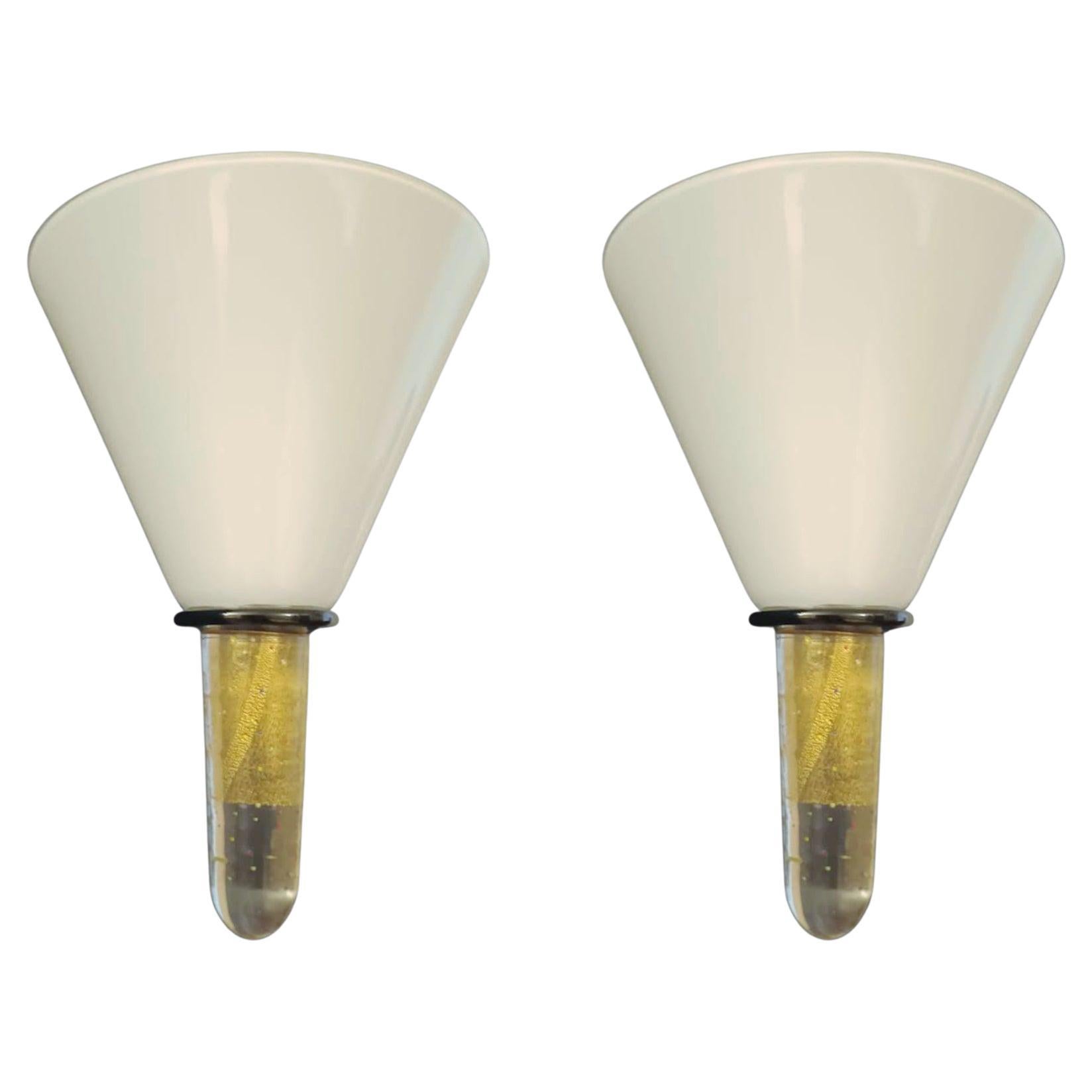 Pair of Cone Sconces For Sale
