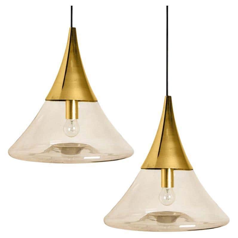 1920 Brass Cone-Shaped Pendant Lights For Sale at 1stDibs | cone shaped ...