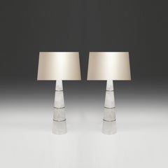 Pair of Cone Shaped Rock Crystal Quartz Lamps