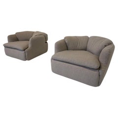 Pair of Confidential Armchairs by Alberto Rosselli Saporiti - New Upholstery