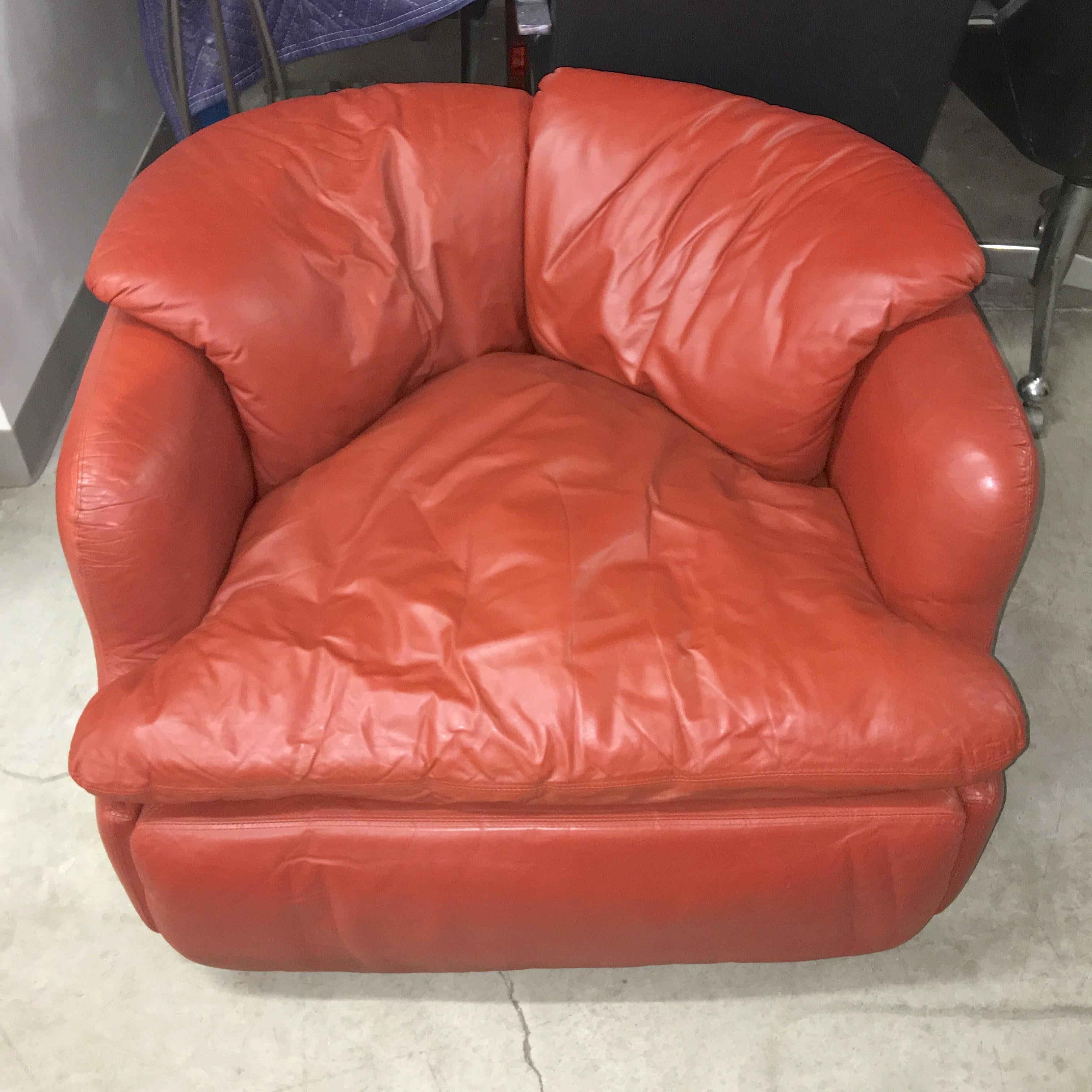 Fauteuil et chaise longue en cuir « Feature » d'Alberto Rosselli pour Saporiti en vente 2