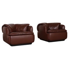 Pair Of Confidential Lounge Chairs By Alberto Rosselli For Saporiti, Italy 1970s