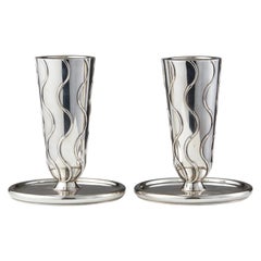 Pair of Conical Candleholders Designed by Svend Weihrauch, Denmark, 1930s