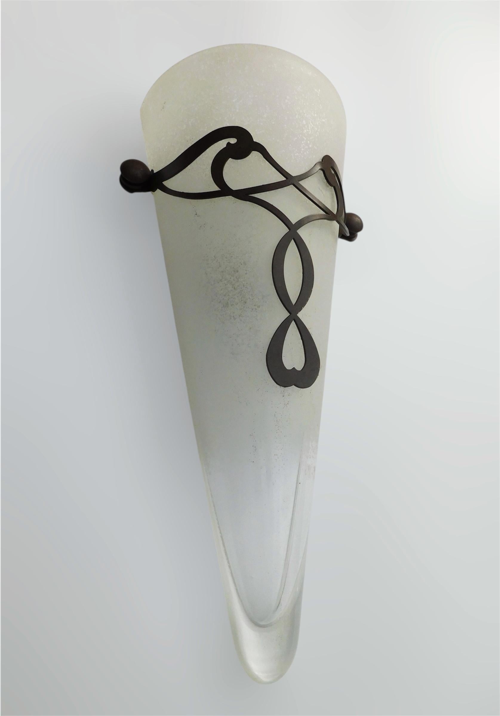 italien Pair of Conical Murano Sconces, 2 Pairs Available en vente