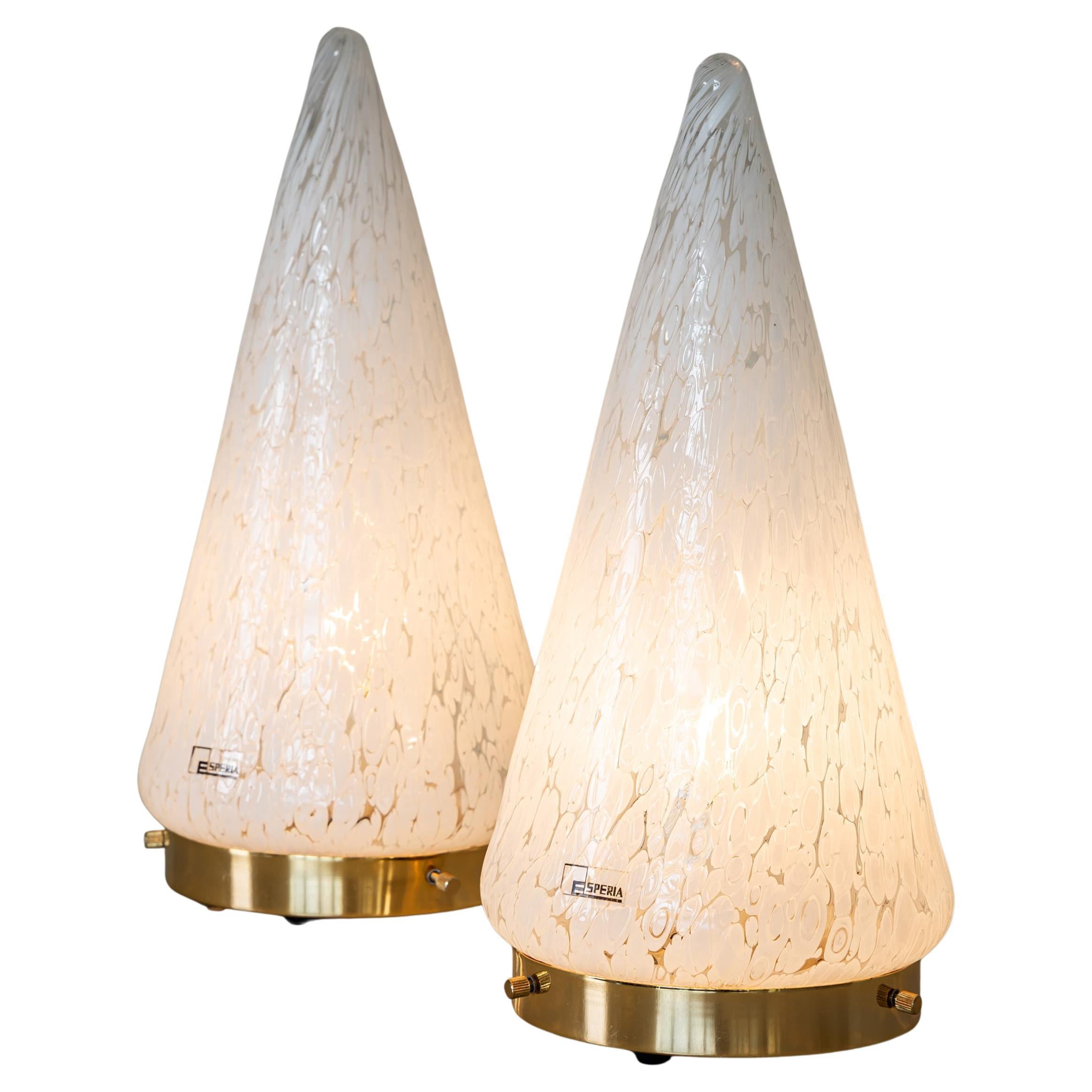 Paar konische Tischlampen von Esperia, Italien im Angebot
