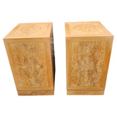 Pair Of Connoisseur By Heritage Burl Maple and Brass Pedestals / Columns
