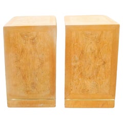 Coppia di piedistalli e colonne in ottone The Connoisseur by Heritage Burl Maple