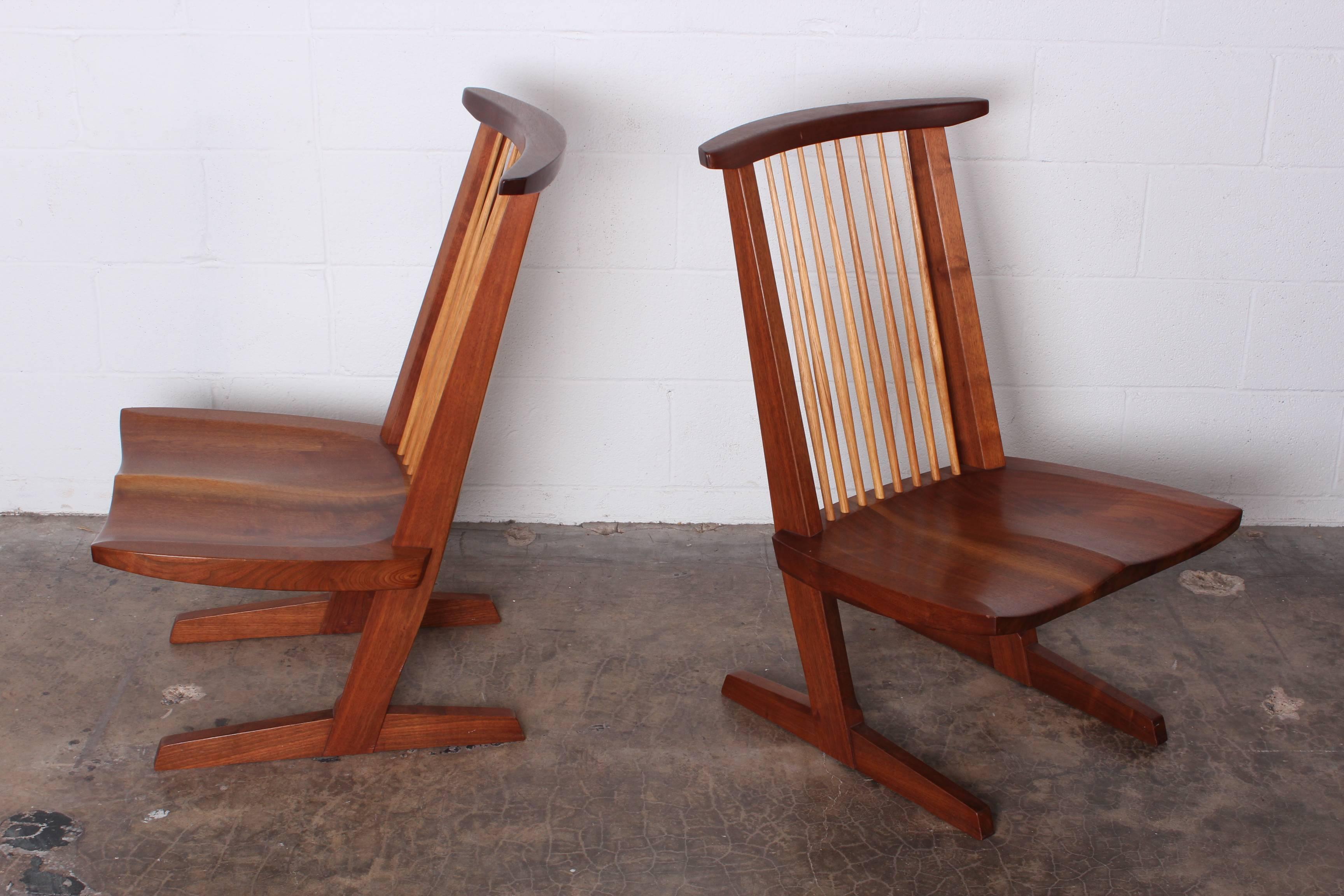 Late 20th Century Pair of Conoid Lounge Chairs by George Nakashima