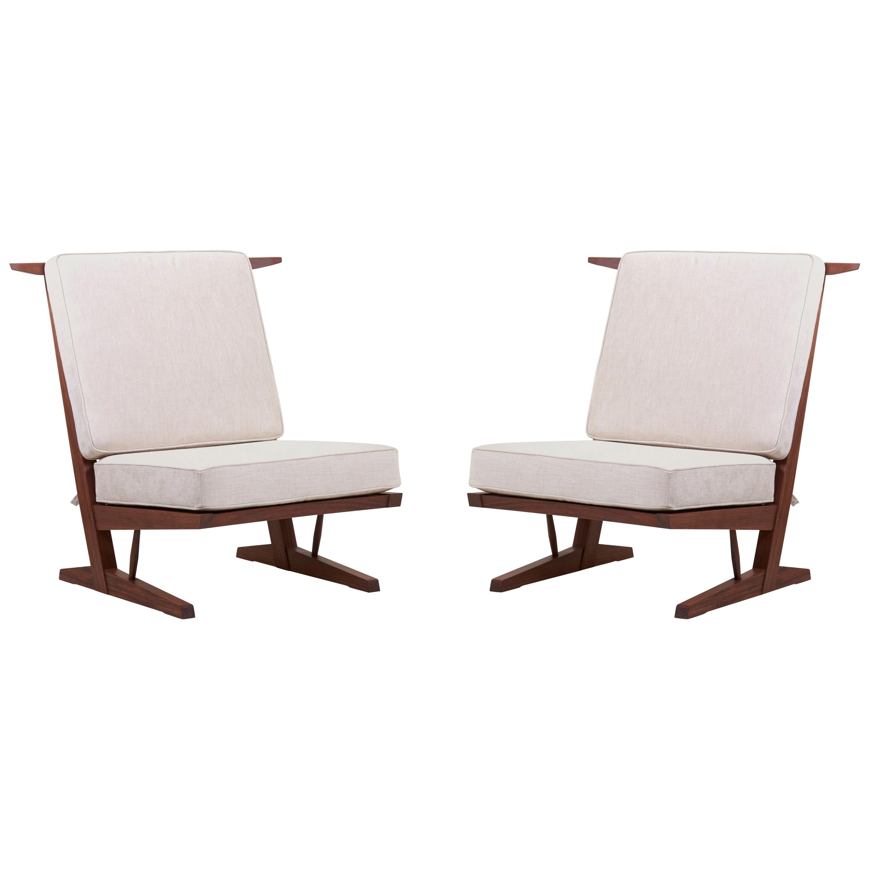 Pair of Conoid Lounge Chairs by George Nakashima