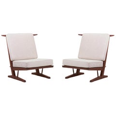 Pair of Conoid Lounge Chairs by George Nakashima