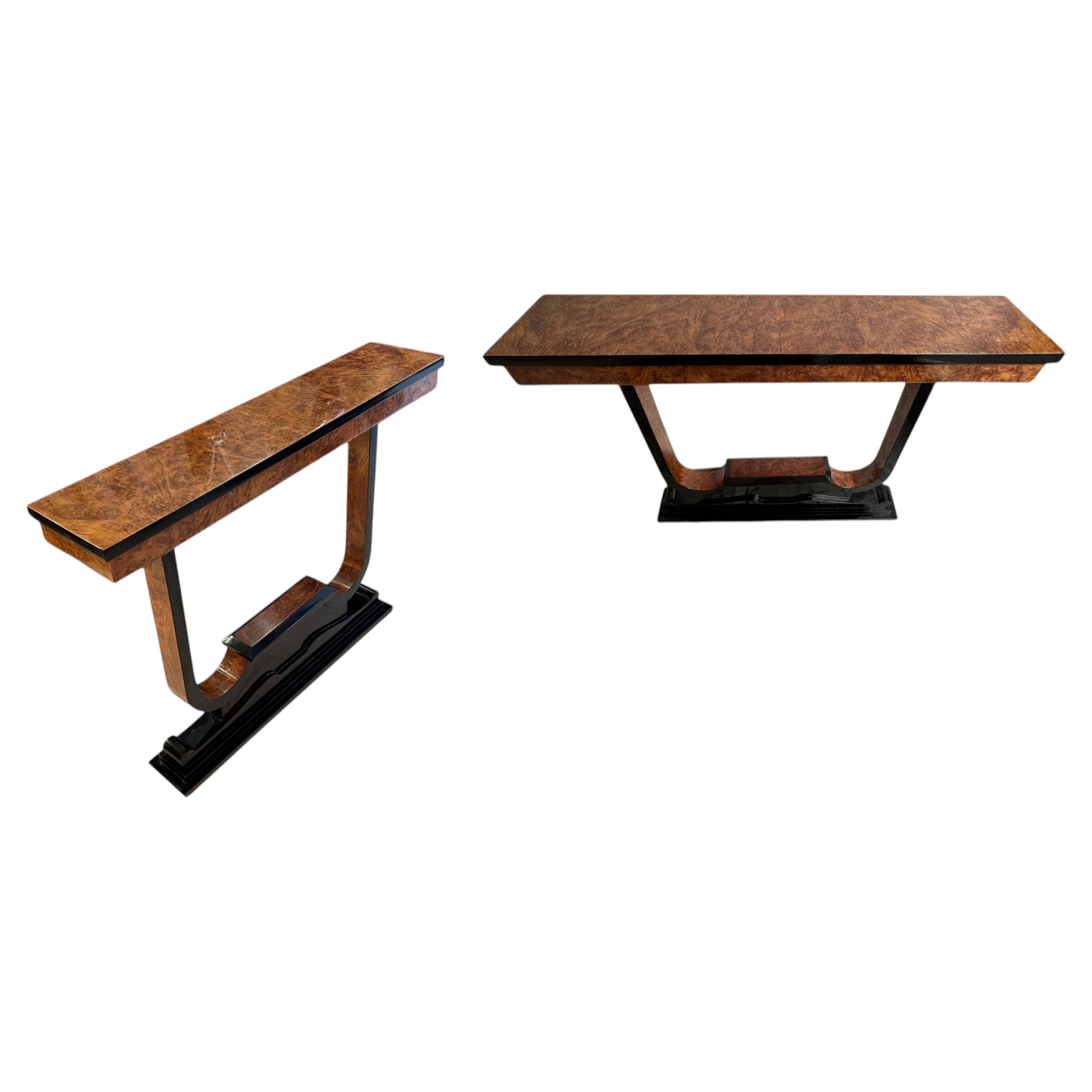 Pair of consol tables, France, Art Deco in Wood 1920