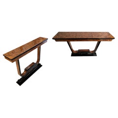 Pair of consol tables, France, Art Deco in Wood 1920