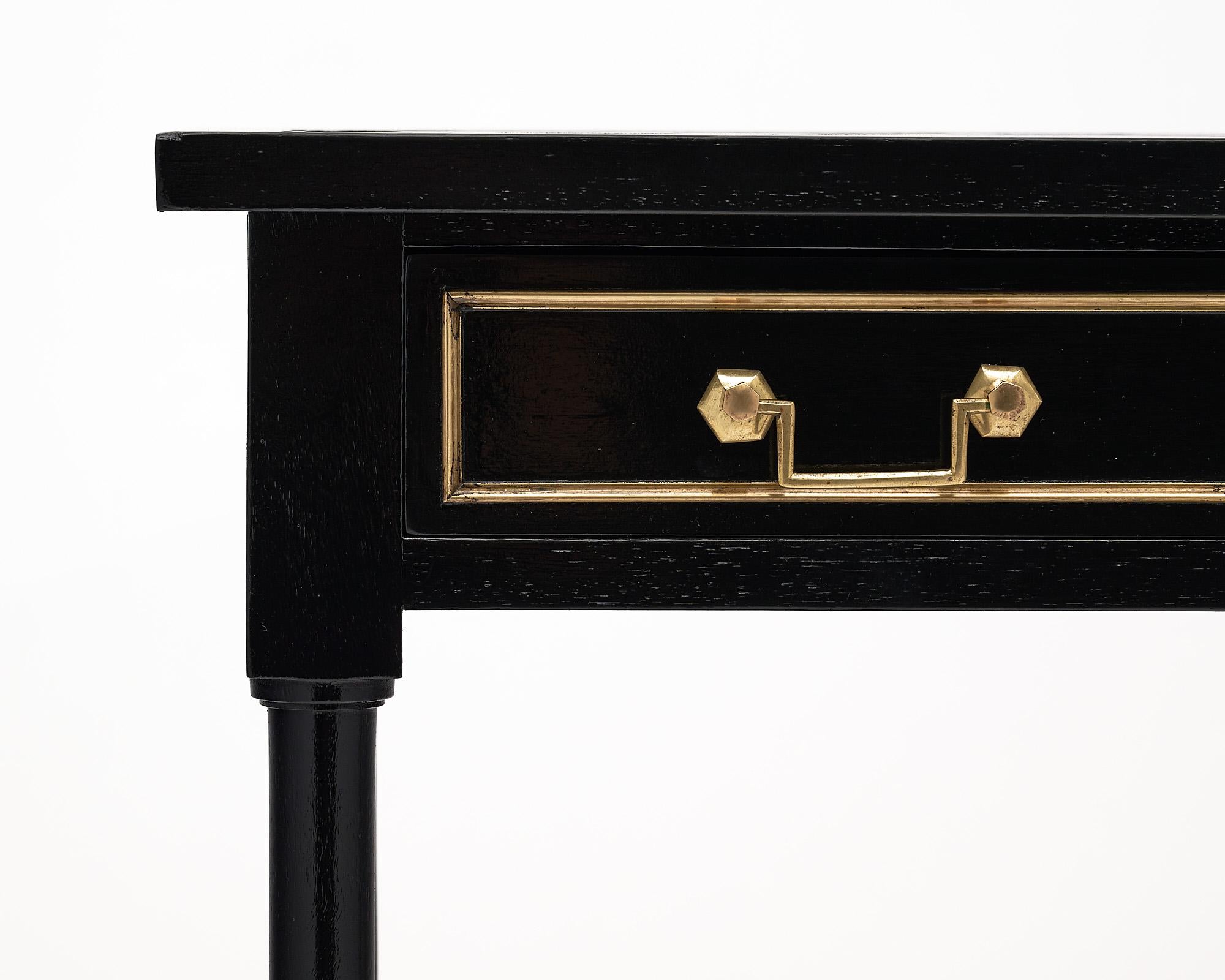 Brass Pair of Console Tables by Maison Jansen