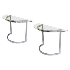 Vintage Pair of Console Tables by Milo Baughman