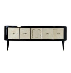 Pair Of Consoles and Parchment Sideboard