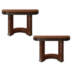 Pair of Consoles Art Deco France, in Wood 1920