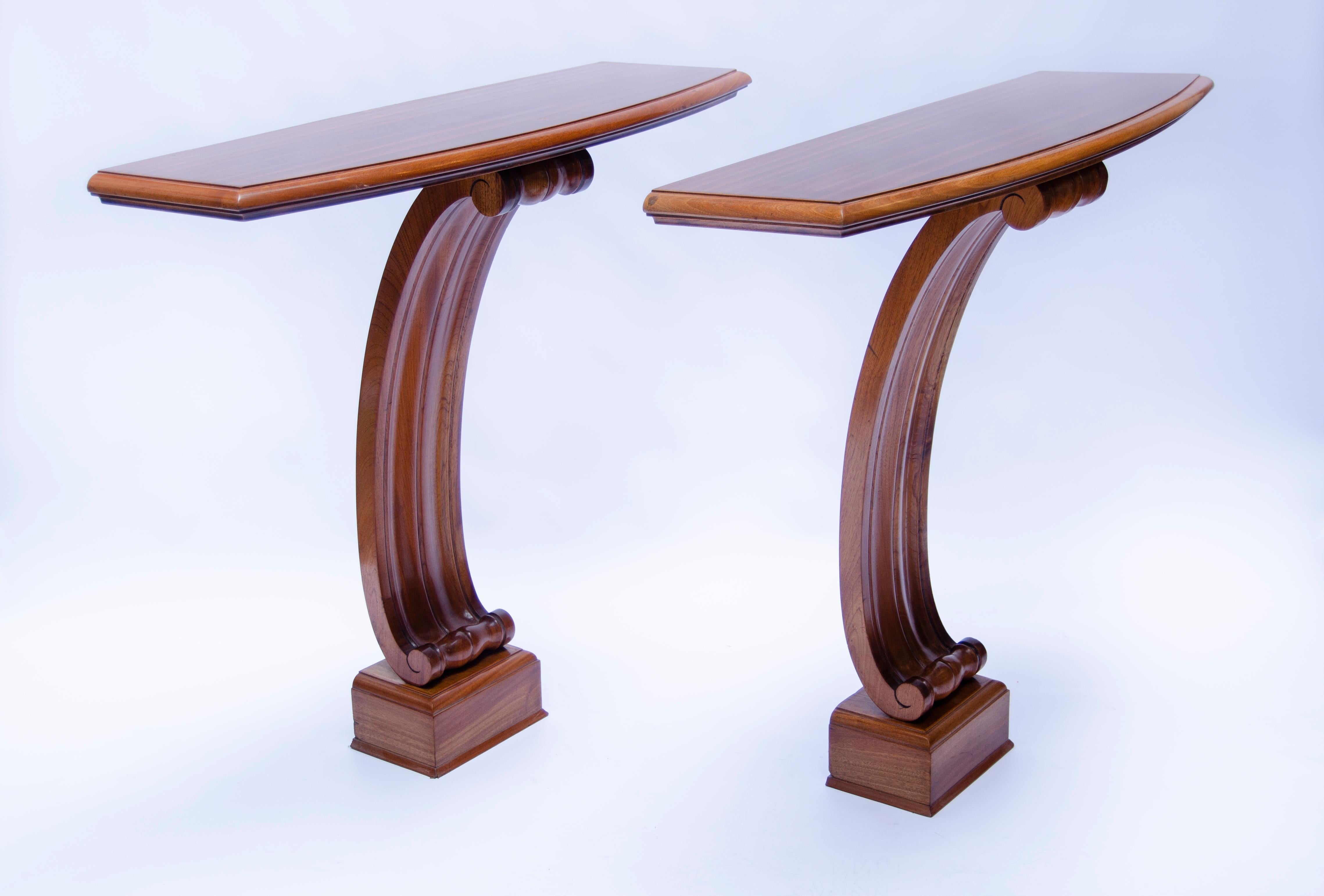 Art Deco Pair of consoles by Jean-Charles Moreux For Sale