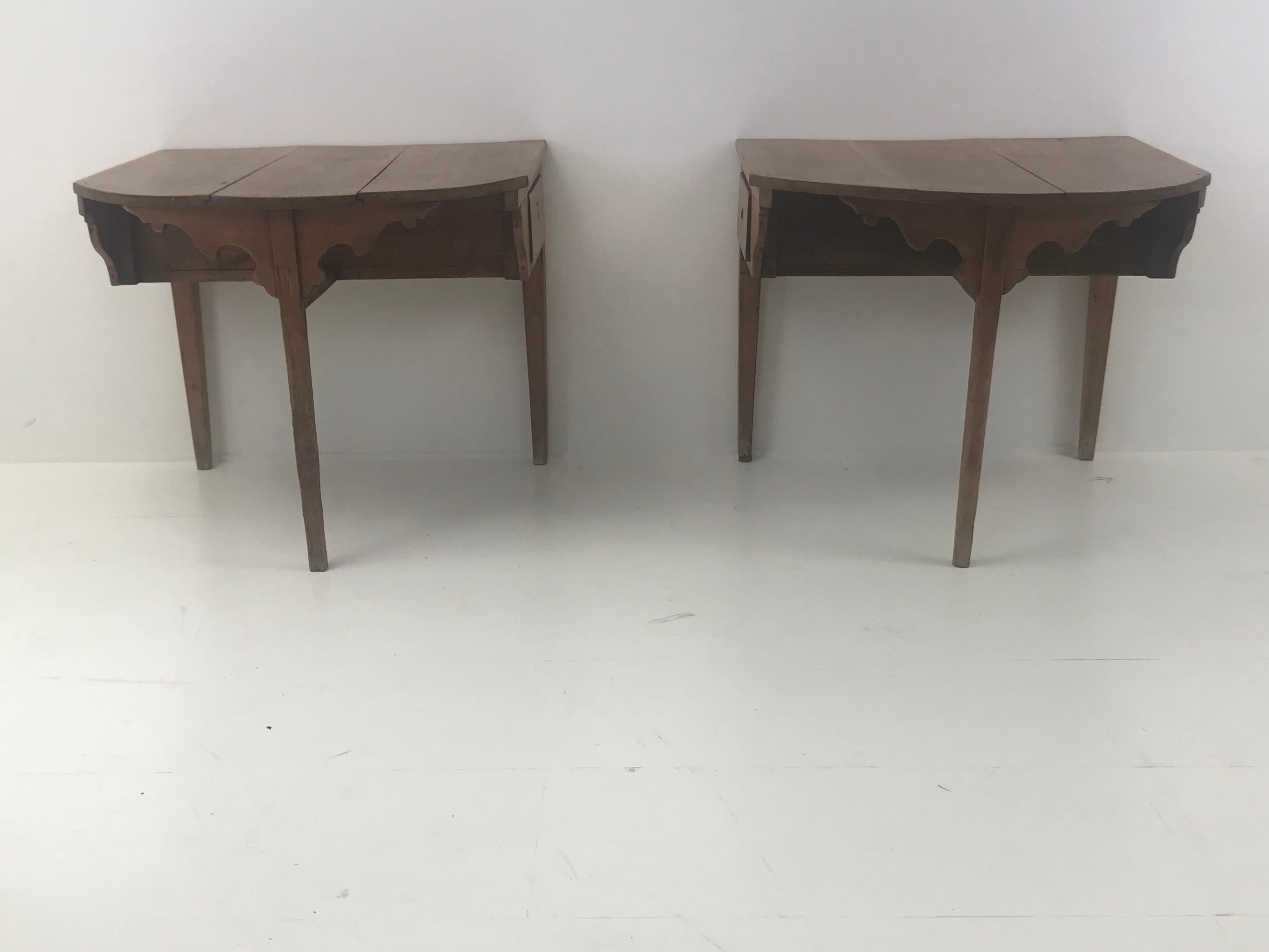 Chestnut Pair of Consoles For Sale