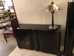 Pair of Consoles, France, 1920, Art Deco in wood and glass