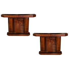 Pair of Consoles, France, 1920, Art Deco in Wood