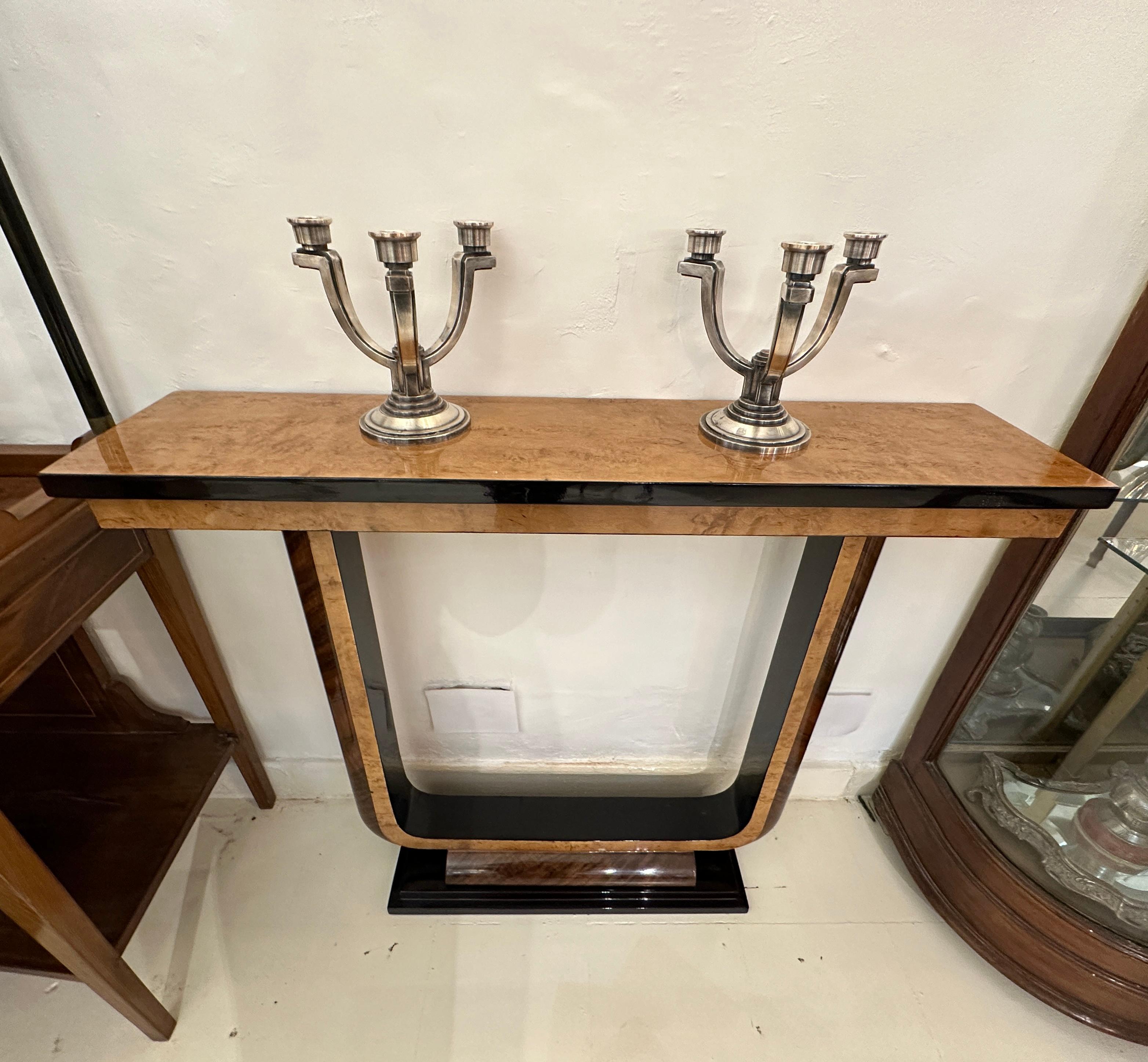 Konsolenpaar, Frankreich, Art déco-Stil, Holz 1925 (Französisch) im Angebot