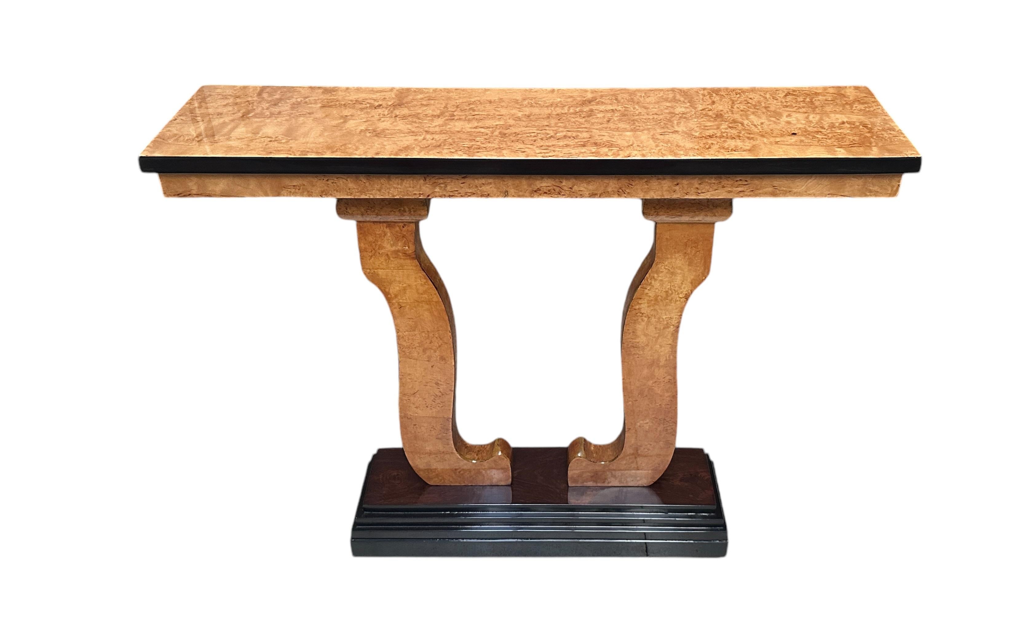 French Pair of Consoles, France, Art Deco in Wood 1930 For Sale