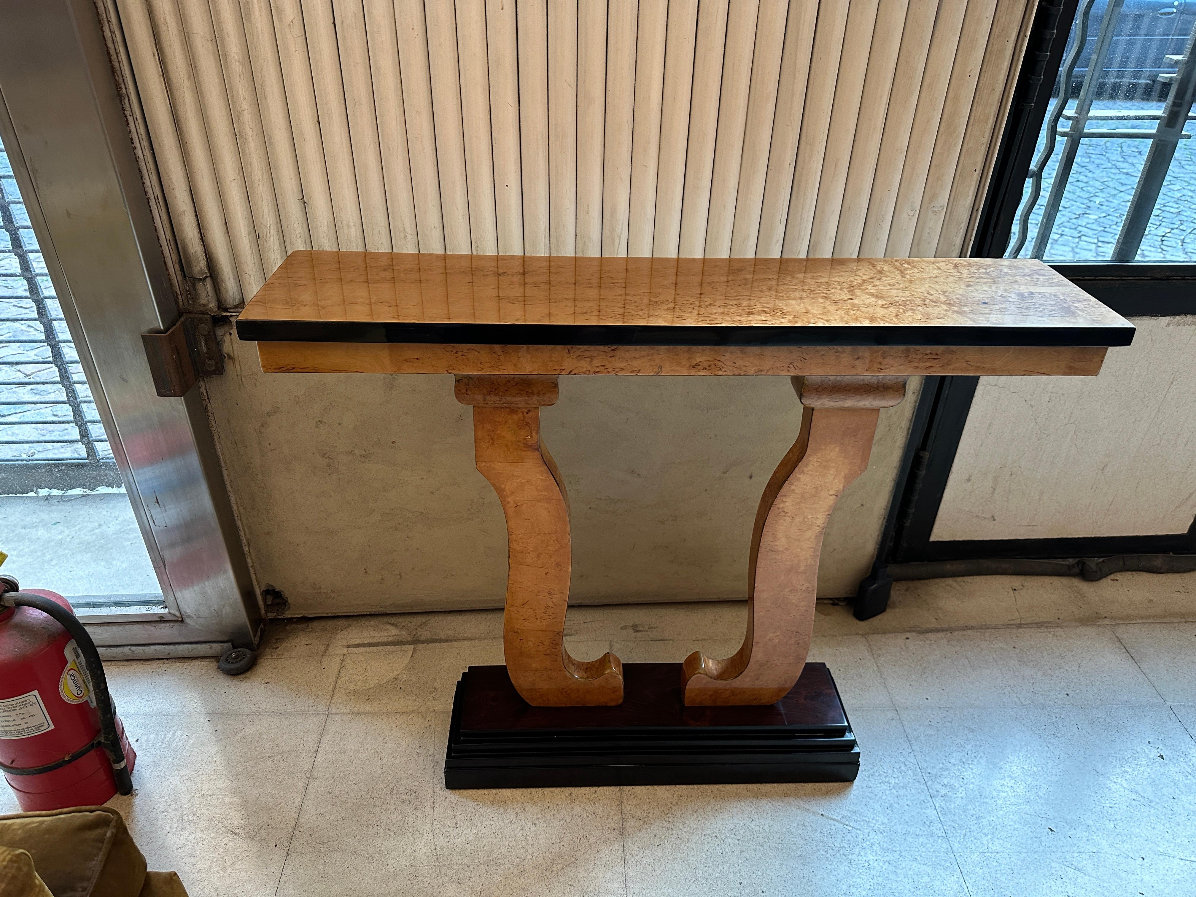 Mid-20th Century Pair of Consoles, France, Art Deco in Wood 1930 For Sale