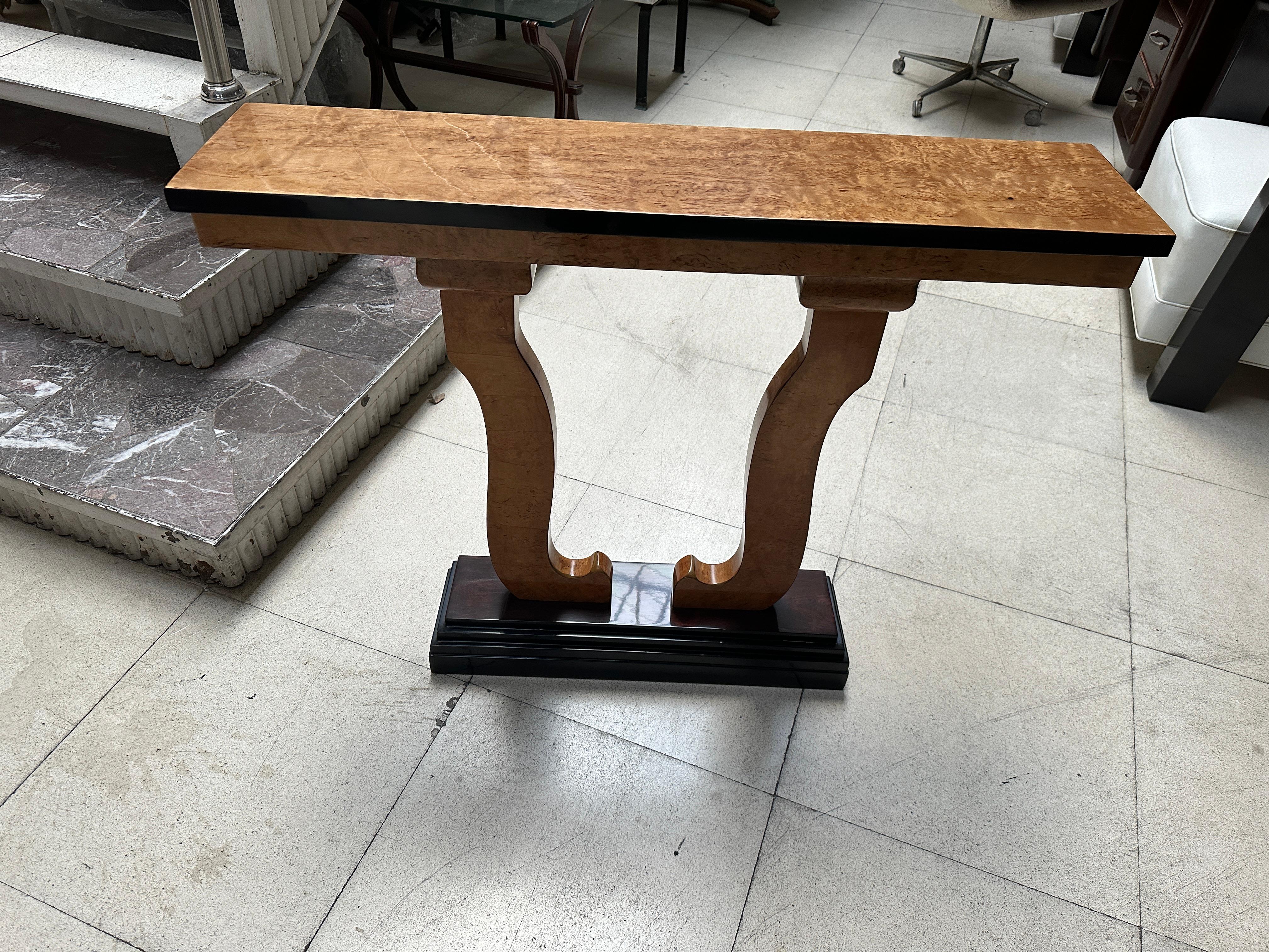 Pair of Consoles, France, Art Deco in Wood 1930 For Sale 1