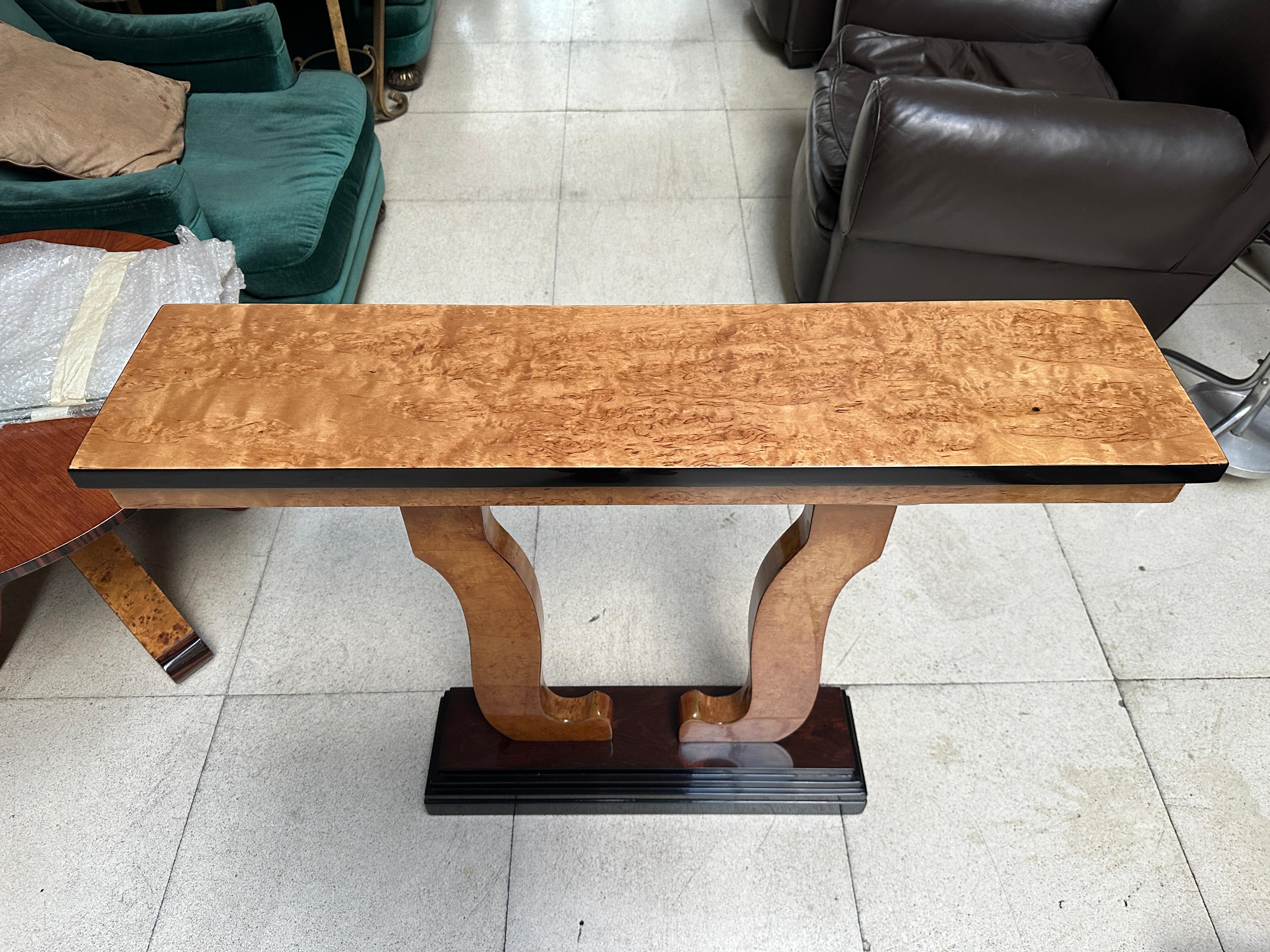 Pair of Consoles, France, Art Deco in Wood 1930 For Sale 2
