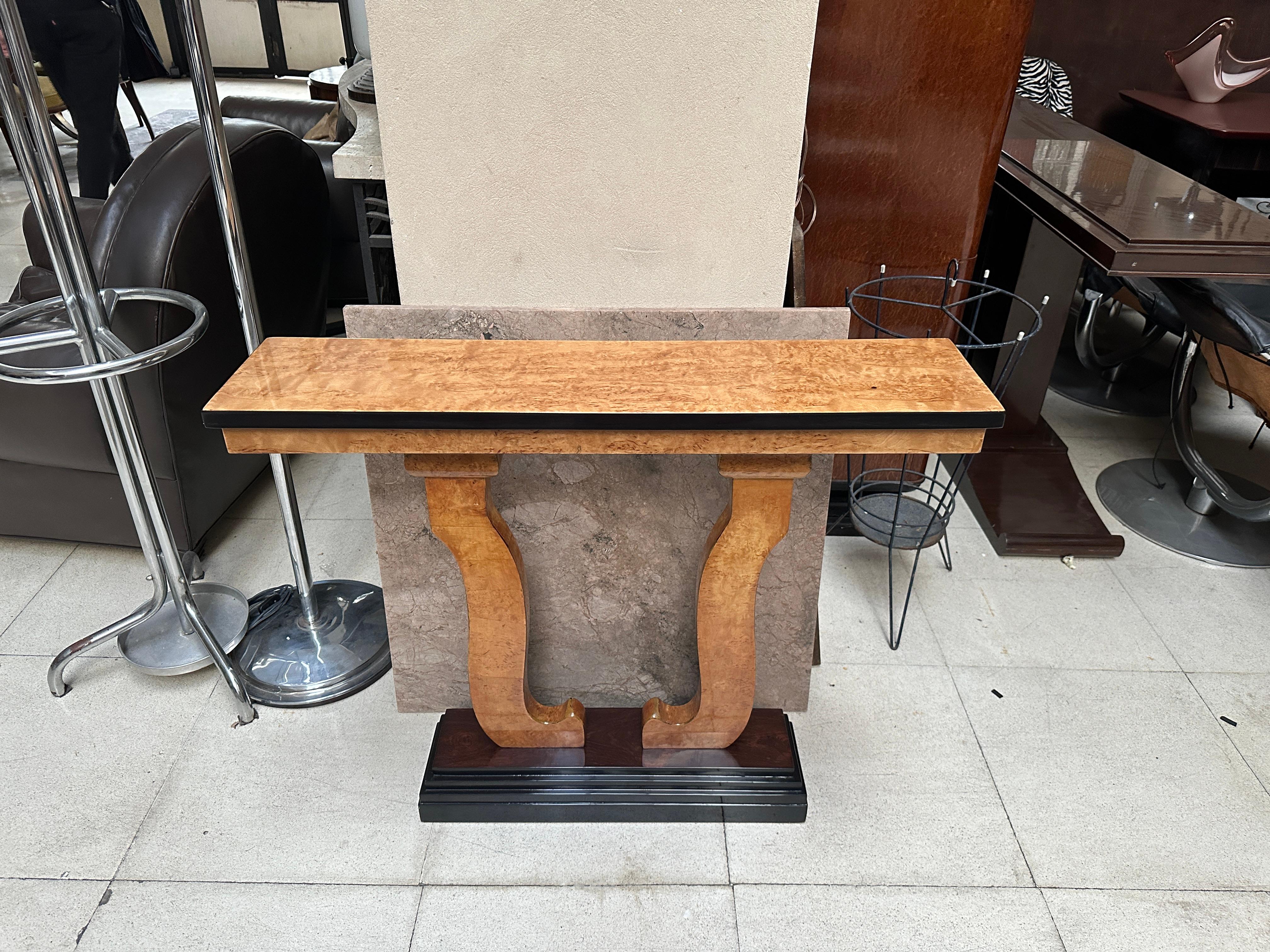 Pair of Consoles, France, Art Deco in Wood 1930 For Sale 3
