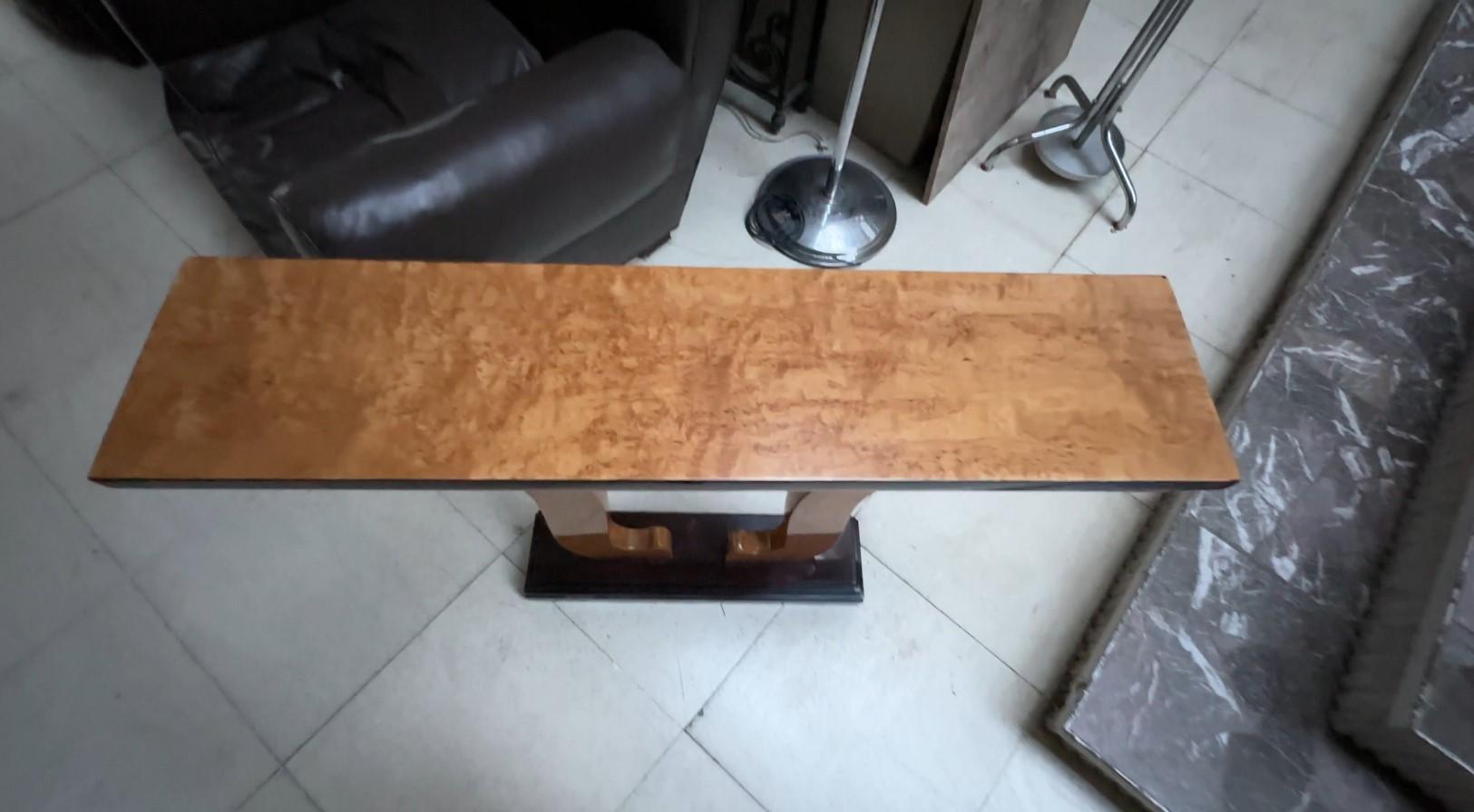 Pair of Consoles, France, Art Deco in Wood 1930 For Sale 5