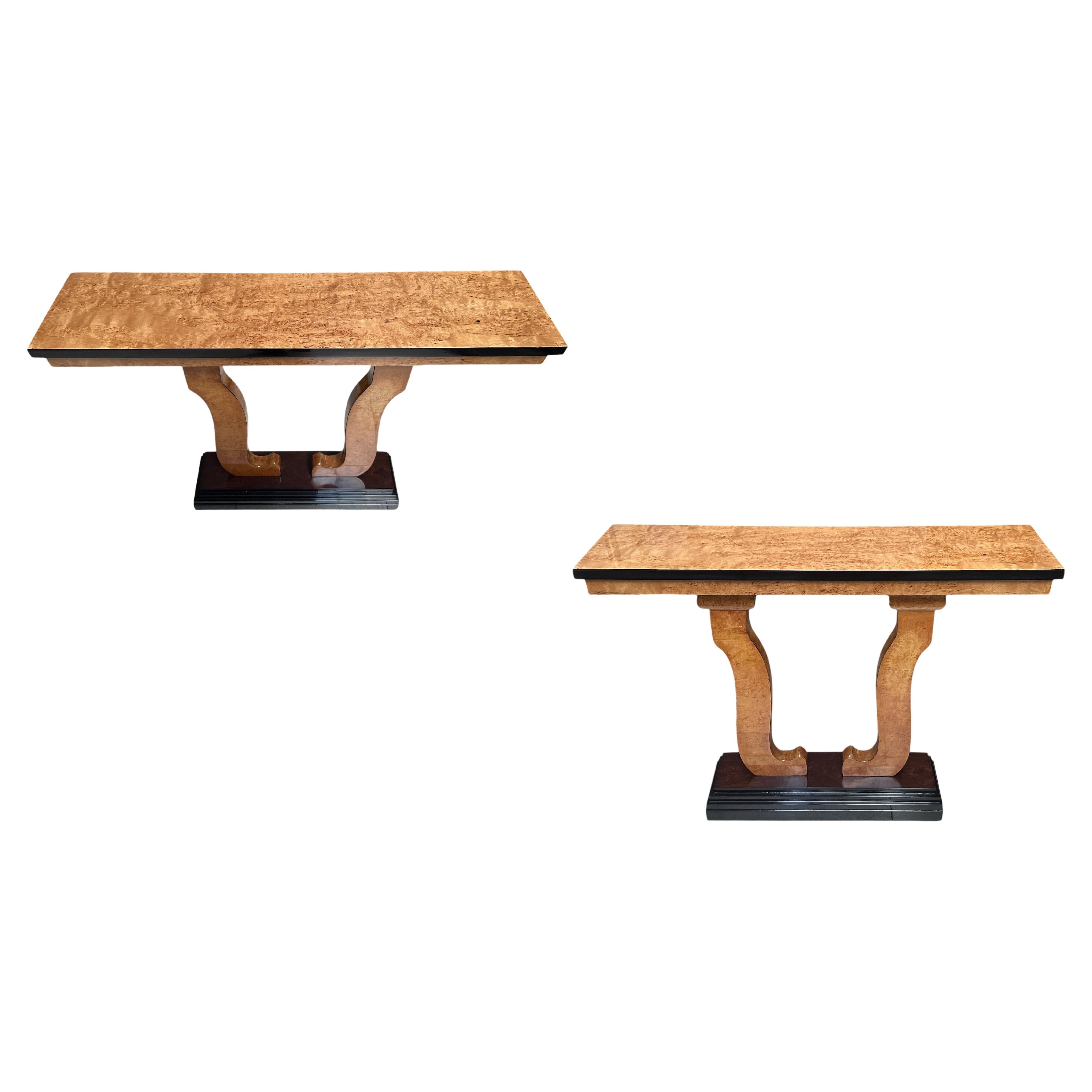 Konsolenpaar, Frankreich, Art déco-Stil, Holz 1930
