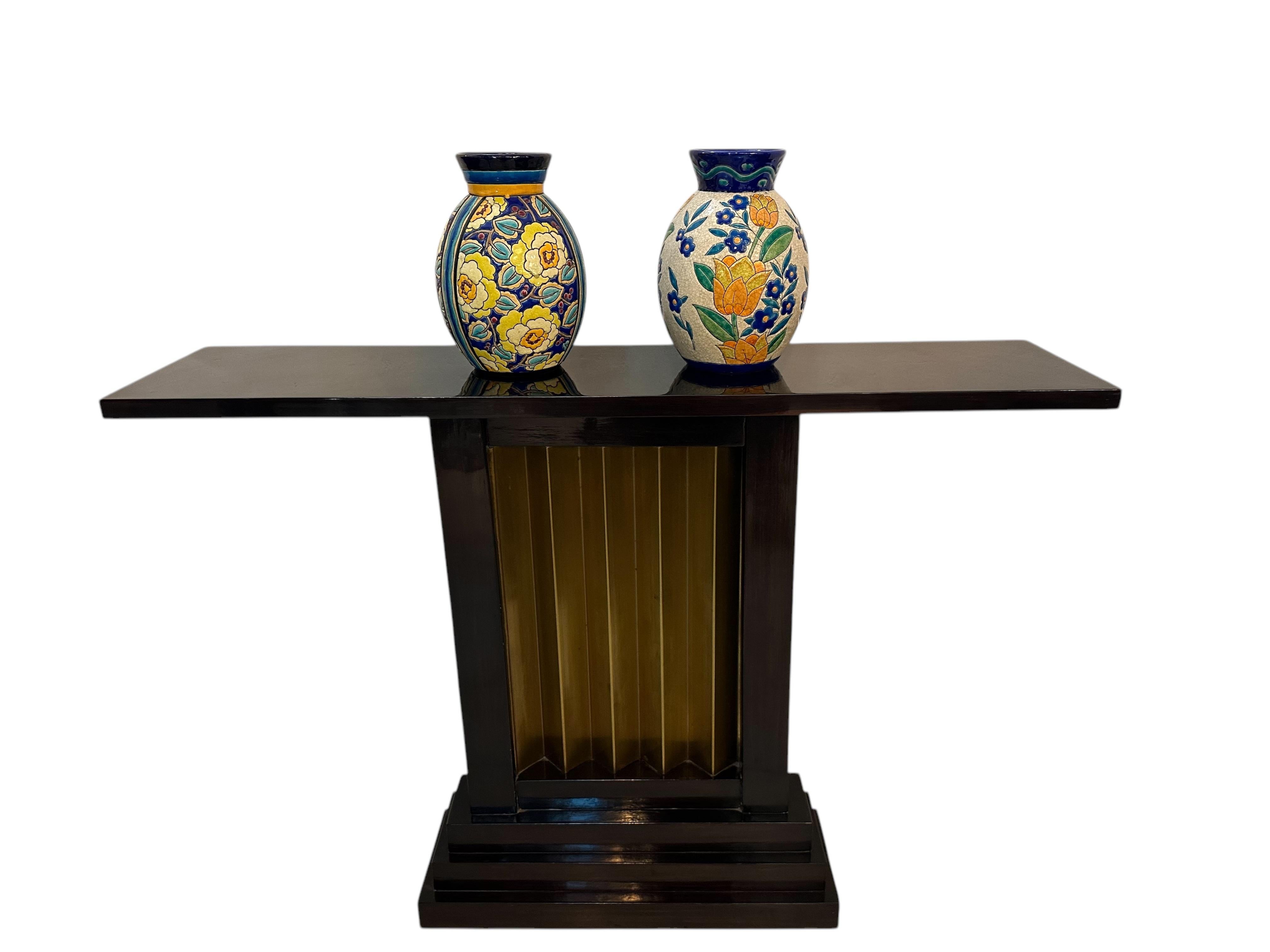 Coppia di console in bronzo e legno Francia, 1920, Art Déco in vendita 7