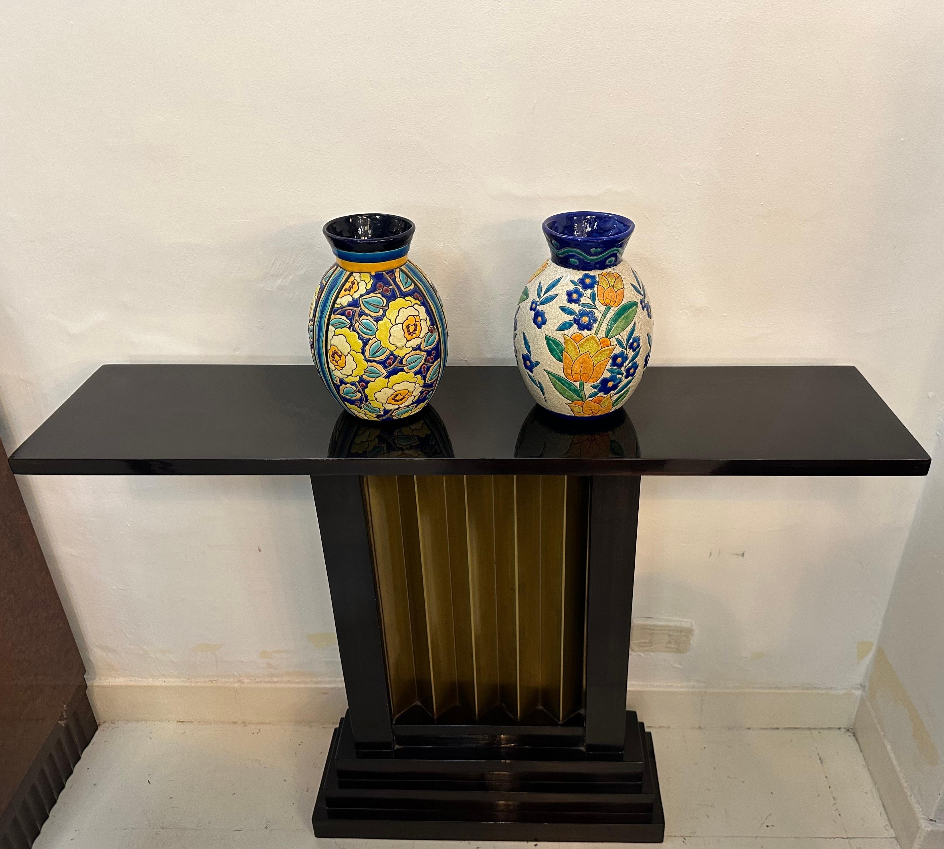 Coppia di console in bronzo e legno Francia, 1920, Art Déco in vendita 8