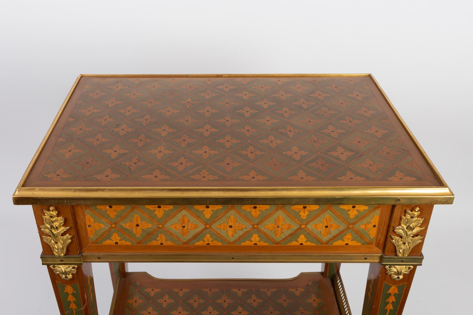 Pair of Consoles in Precious Wood Marquetry 4
