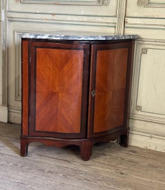 Pair Of Consoles, Mahogany And Rosewood Veneer, Turquoise Blue Marble, 18th Cent